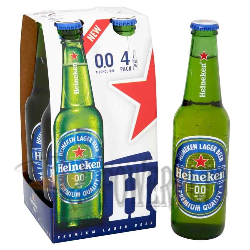 Heineken 0.0 Lager Beer 4 x 330ml Bottles