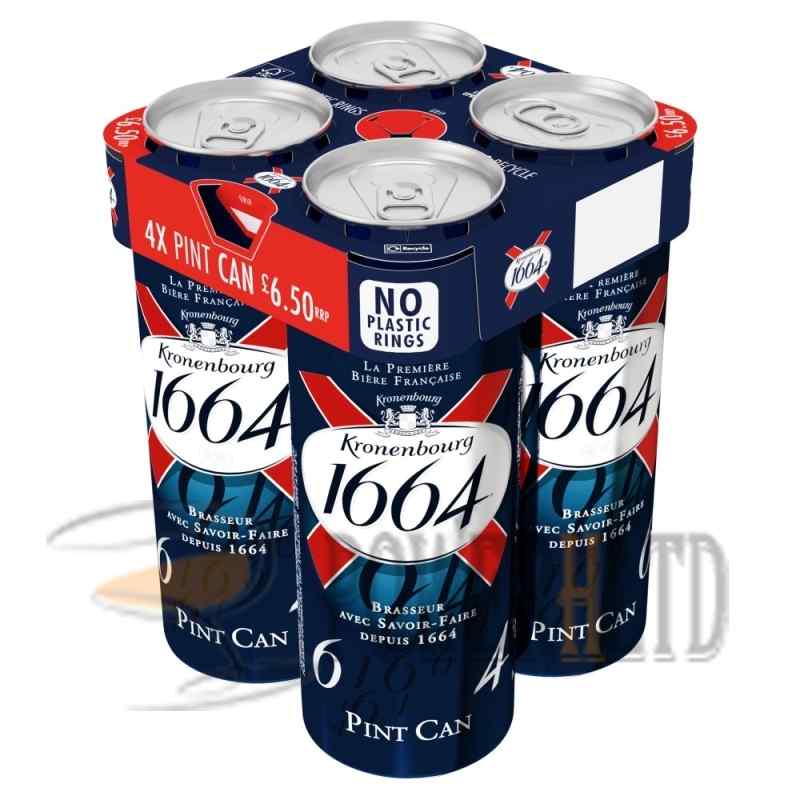 Kronenbourg 1664 Lager Beer 4 x 568ML Can