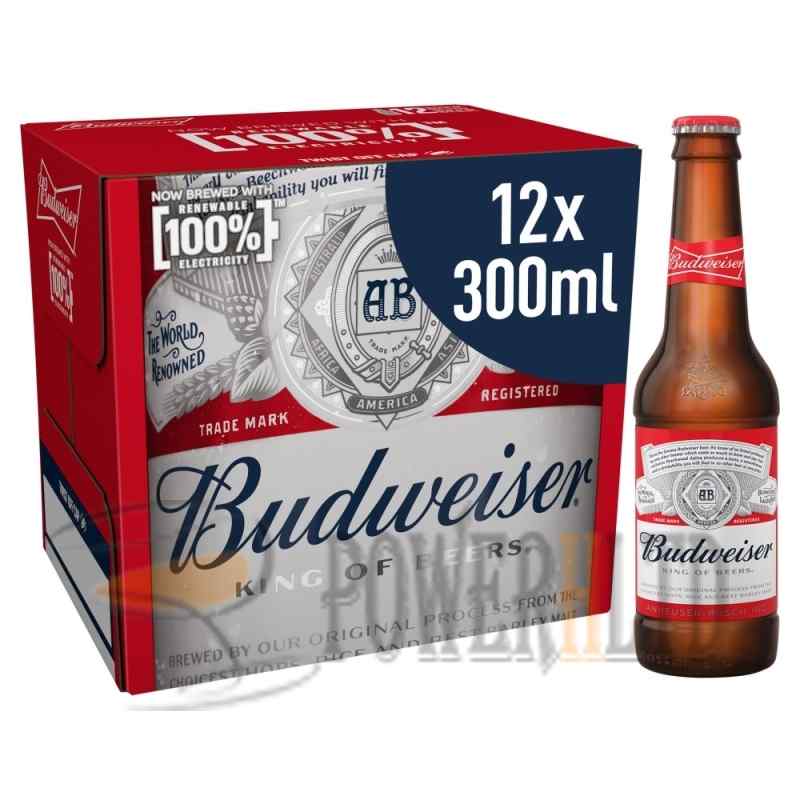 Budweiser Lager Beer Bottles 12 x 300ml