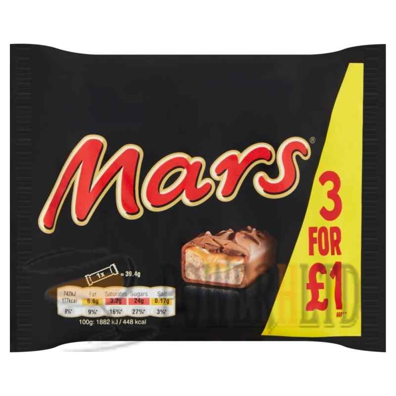 Mars Chocolate Bars £1 PMP Multipack 3 x 39.4g