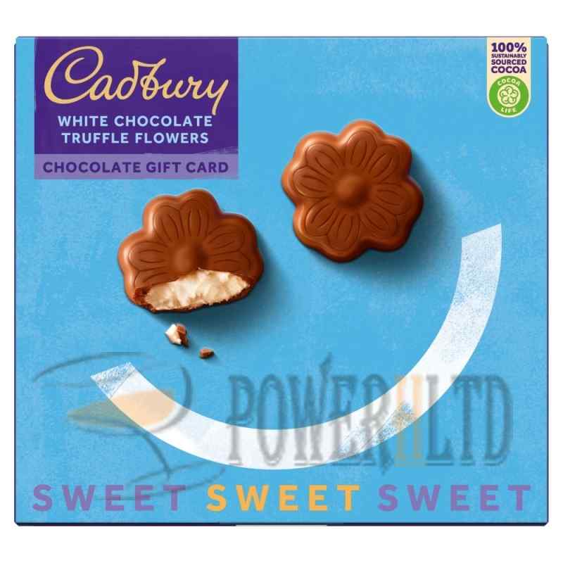 Cadbury White Chocolate Truffle Flowers Chocolate Gift Card 112g 