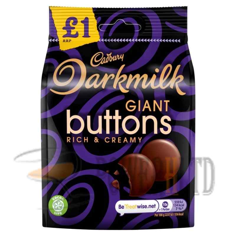 Cadbury Darkmilk Giant Buttons Chocolate Bag 90g